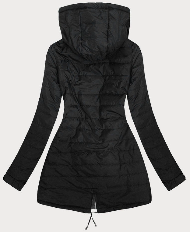 DWUSTRONNA KURTKA DAMSKA GRAFITOWO-CZARNA (W655BIG)