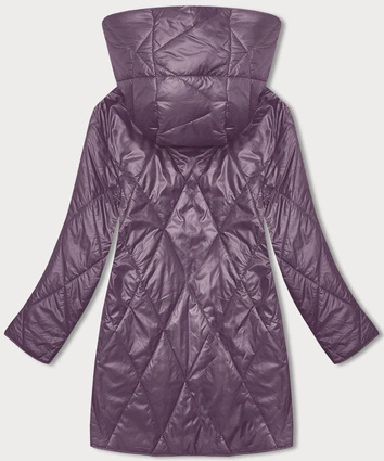 Damska kurtka z ozdobnym kapturem fioletowa (B8215-71)