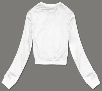 Cienka krótka bluza dresowa damska biała (8B938-1)