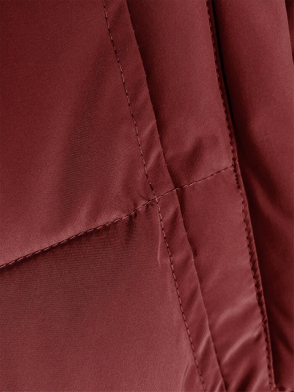 Zimowa kurtka damska z futrzaną podszewką czerwona (LHD-23063)