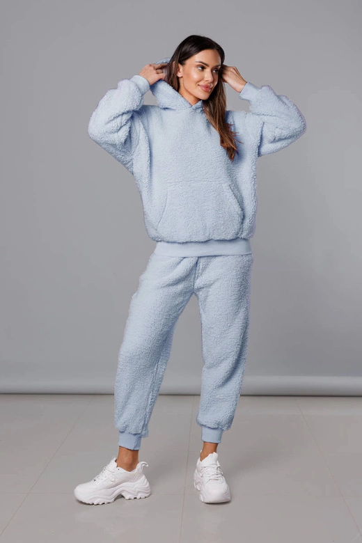 Ciepły komplet dresowy damski miś błękitny (YP-1104)