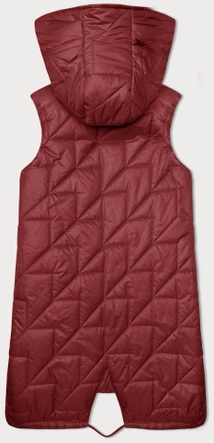 Pikowana kamizelka damska z asymetrycznym dołem S'West czerwona (B8237-4)