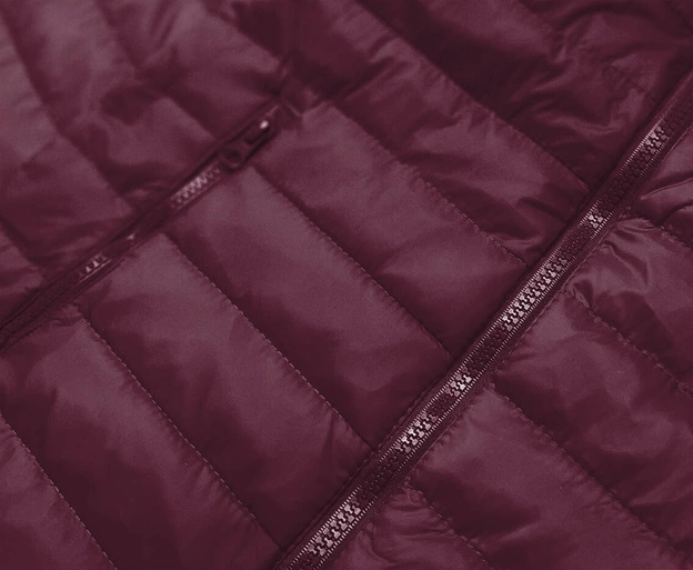 Lekka pikowana kurtka damska bordowa ciemna (20311-1)