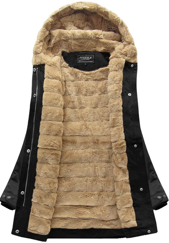 CIEPŁA PARKA ZIMOWA CZARNA (MODEL13)