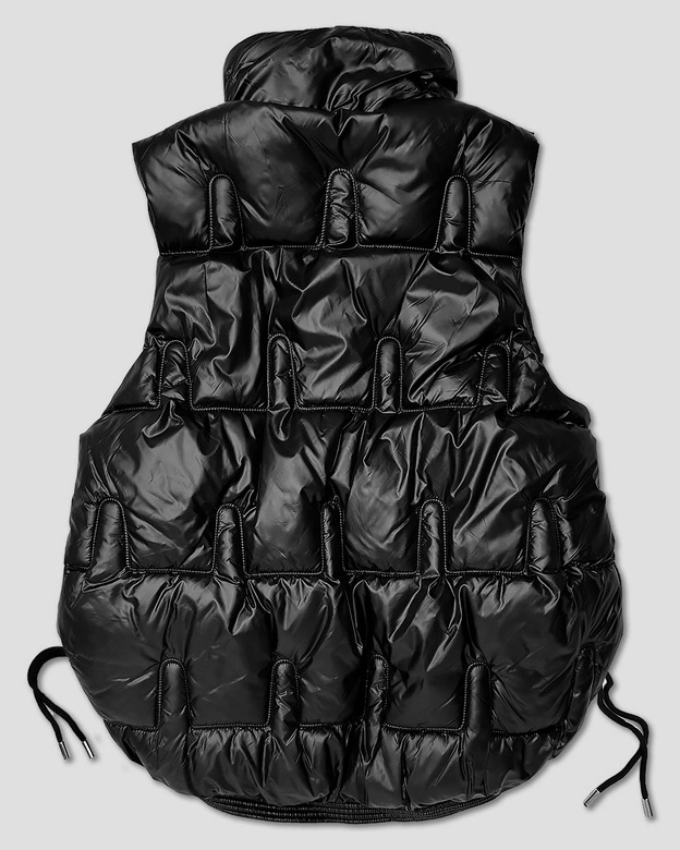 Krótki bezrękawnik damski ze ściąganymi bokami S'West czarny (B8257-1)