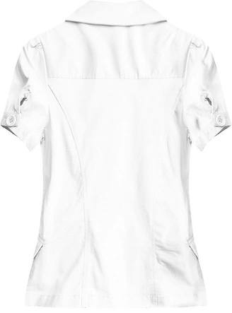 BAWEŁNIANY ŻAKIET Z KRÓTKIM RĘKAWEM ECRU (X1024X)