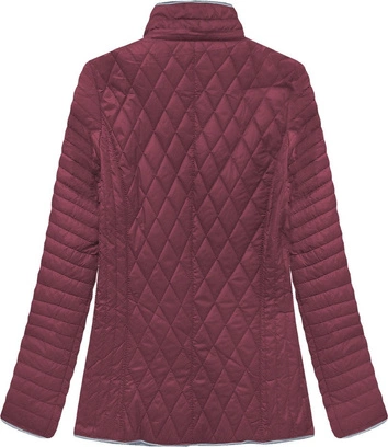 PIKOWANA KURTKA Z KAPTUREM BORDOWA (B9508)