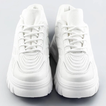 SPORTOWE BUTY DAMSKIE NA PLATFORMIE BIAŁE (S222)