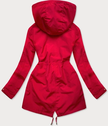 Dwustronna kurtka parka damska czerwono-szara (xw581x)