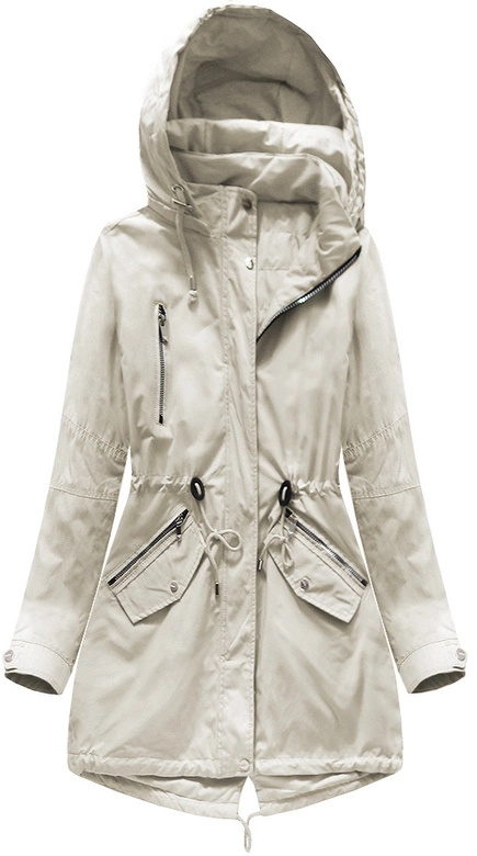 DWUSTRONNA PARKA Z KAPTUREM BEŻOWA (W0233)