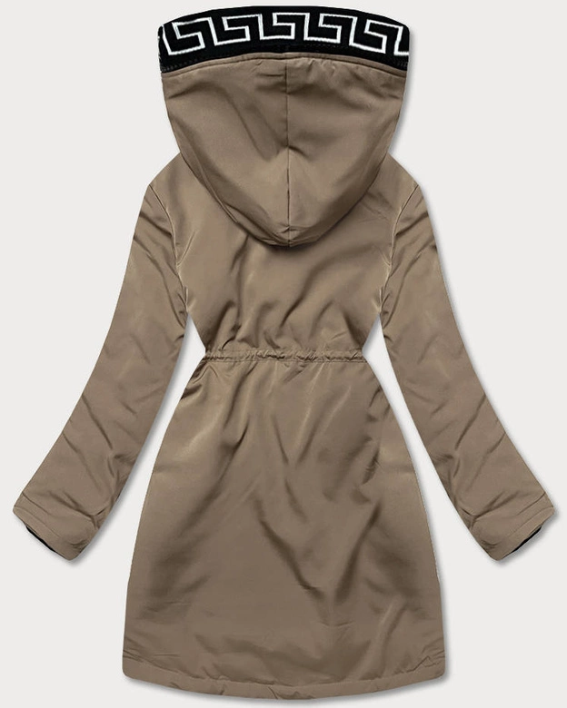 Damska kurtka z futrzaną podszewką beżowa (B8116-12)