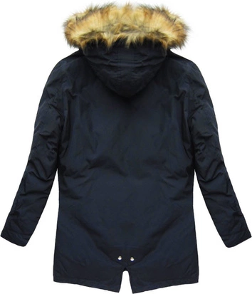 PARKA ZIMOWA Z PUCHEM NATURALNYM GRANATOWA (5016)