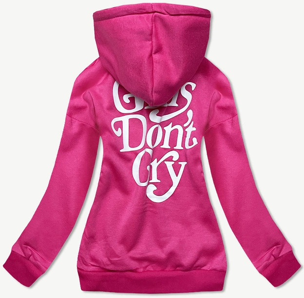 Krótka bluza dresowa damska różowa (26013)