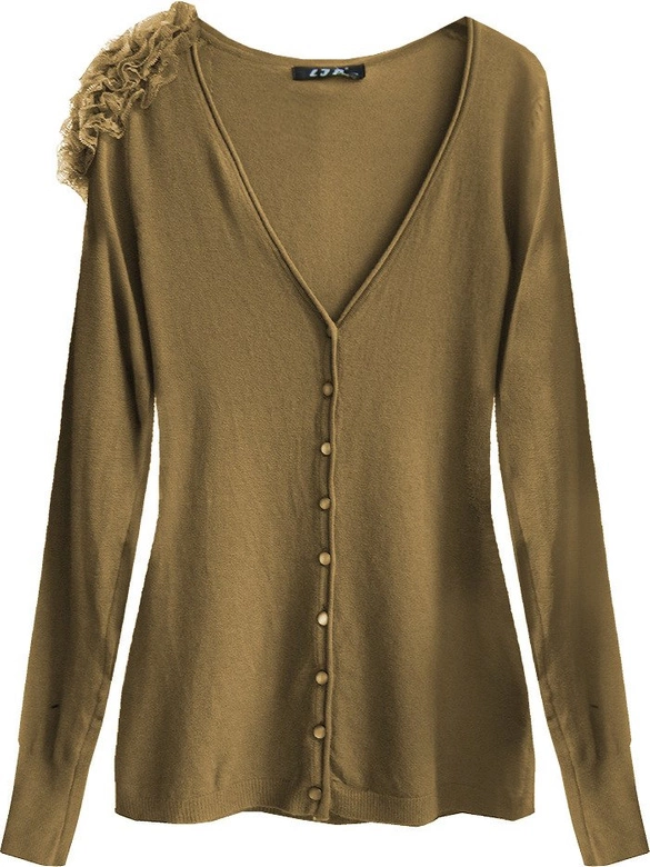 KLASYCZNY SWETEREK Z KORONKĄ KARMELOWY (1553)