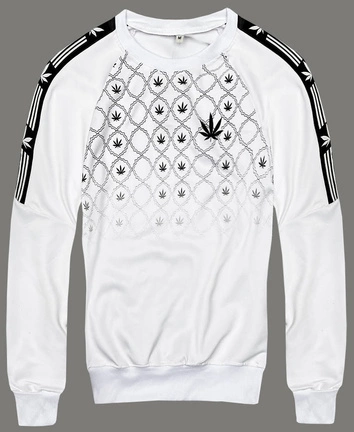 Męska bluza z nadrukiem biała (8B1108-1)