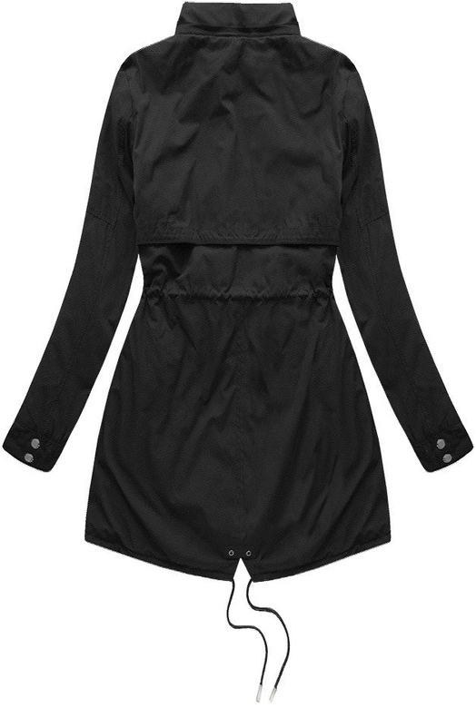 Dwustronna damska kurtka zimowa z kapturem czarno-niebieska (w214big)