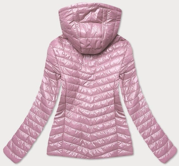 Pikowana kurtka damska brudny róż (6384)