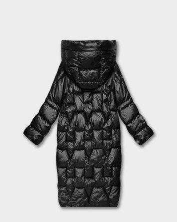 Przejściowa puchowa kurtka damska do kolan Goodlookin czarny (T3-2623#-1)