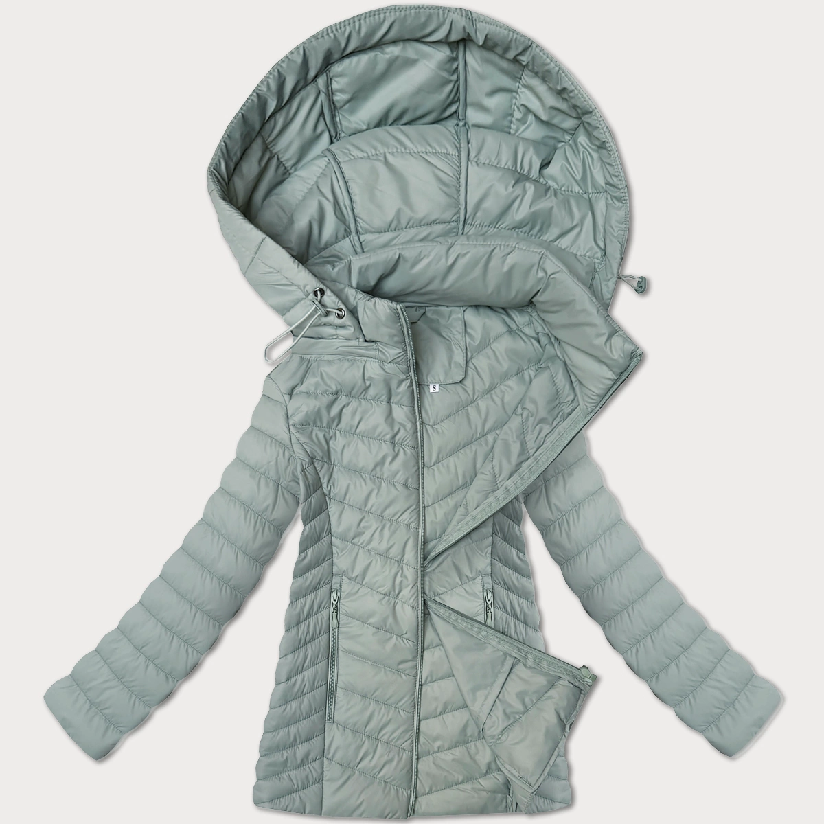 Lekka kurtka damska z odpinanym kapturem J Style miętowa (16M9230-156)