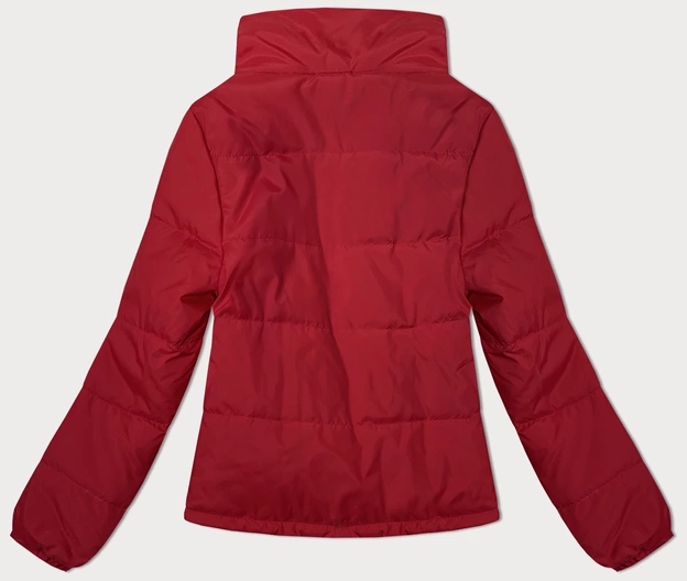 Pikowana kurtka damska ze stójką czerwona (16M2382-270)