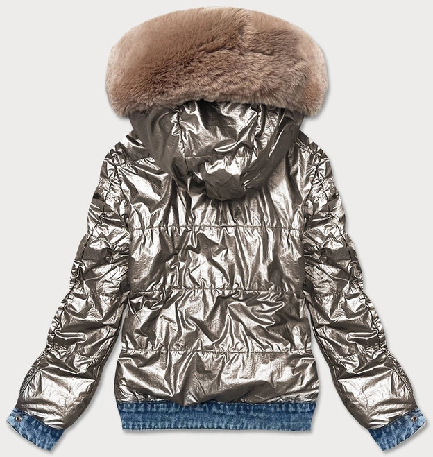 Przejściowa dwustronna kurtka jeansowa niebiesko-beżowa (b9730-50012)