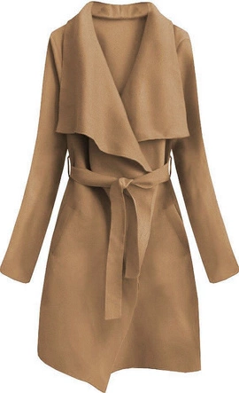 MINIMALISTYCZNY PŁASZCZYK BEŻOWY CIEMNY (552ART)