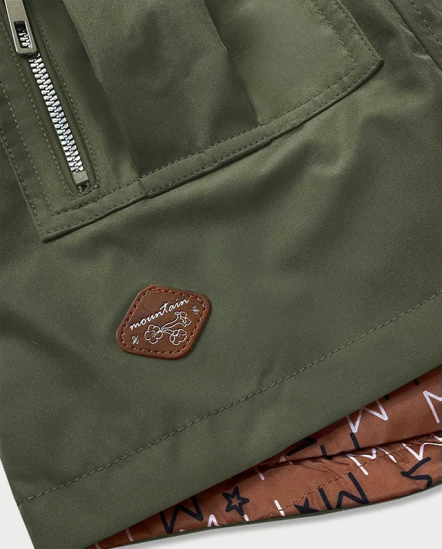 Damska kurtka parka/pikowana dwustronna khaki (can-621)