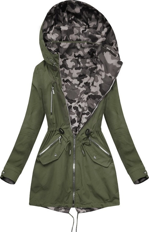 DWUSTRONNA PARKA Z KAPTUREM ARMY-MORO (W306BIG)