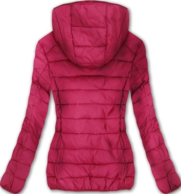 PIKOWANA KURTKA Z KAPTUREM BORDOWA (7092)