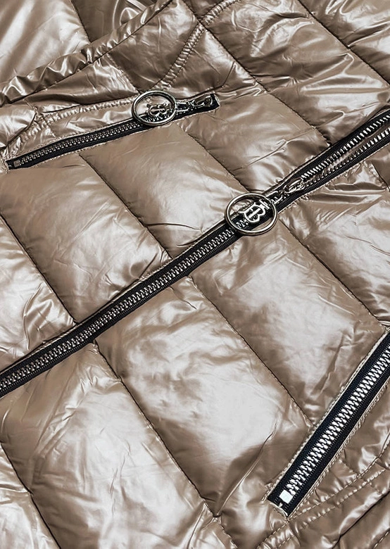 Pikowana kurtka damska camel s'west (b8057-12)