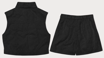 Letni komplet kamizelka i krótkie spodenki czarny (72018)