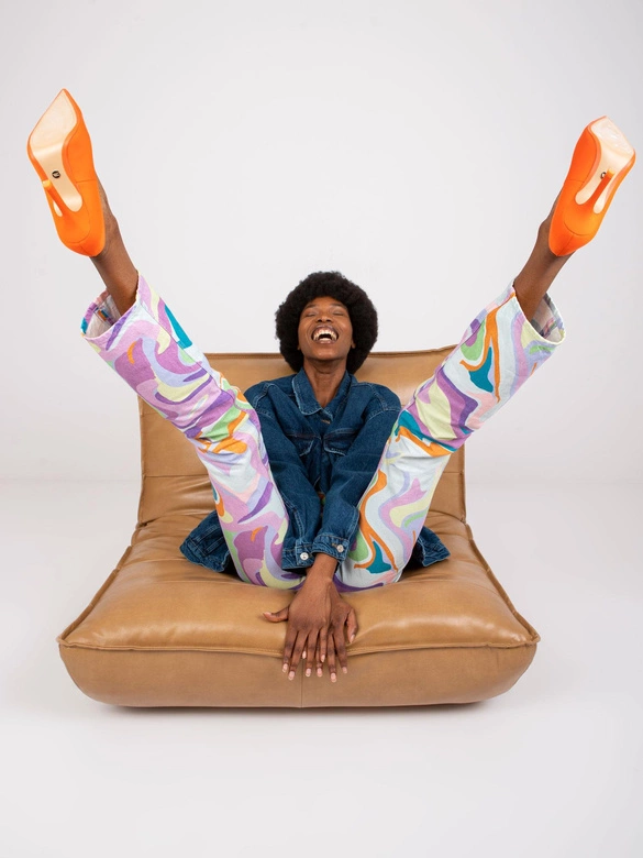 Luźna kurtka damska jeansowa ciemnoniebieska (CKT-02)