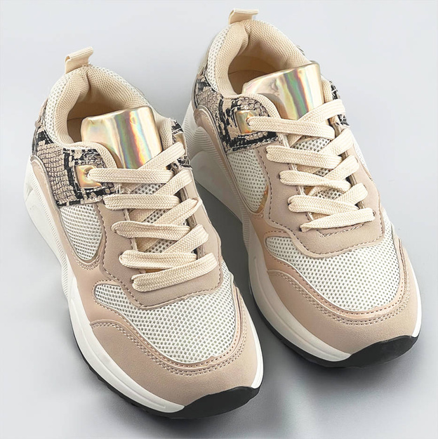 Sportowe buty damskie beżowe (6348)