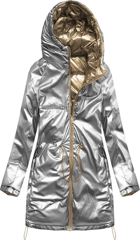 DWUSTRONNA ZIMOWA DAMSKA KURTKA ZŁOTA (1908)