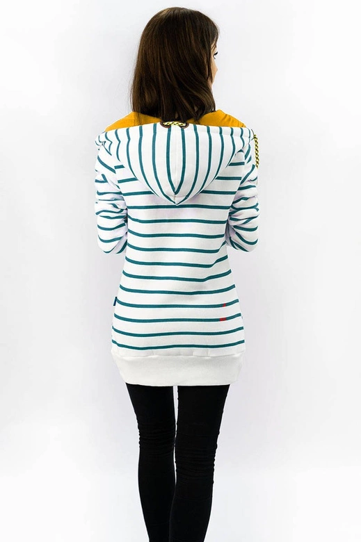 ROZPINANA BLUZA W PASKI BIAŁO-NIEBIESKA (742)