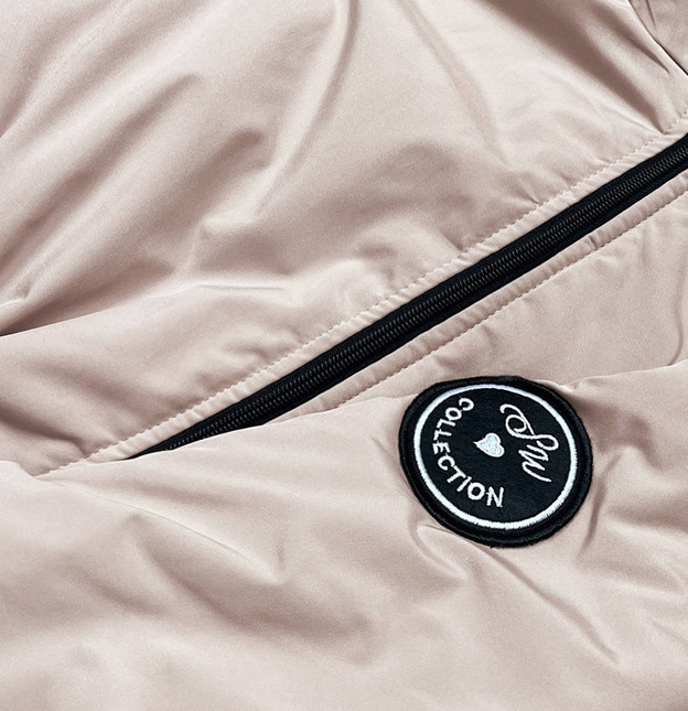 Damska parka oversize beżowa (B8080-51)