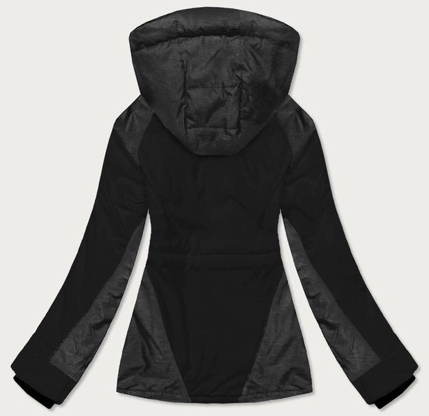 Damska kurtka zimowa narciarska czarna/melanż (b2356)