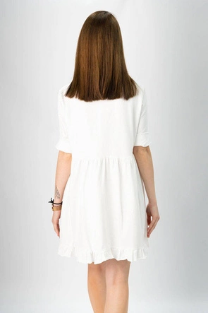 Bawełniana sukienka oversize biała (305art)