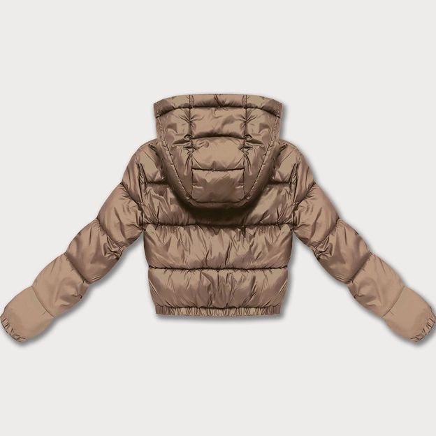 Dwustronna krótka kurtka damska Minority brązowa panterka (M6-6001-305)