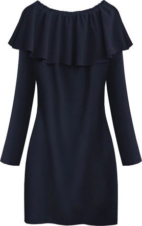 PROSTA SUKIENKA Z FALBANĄ GRANATOWA (540ART)