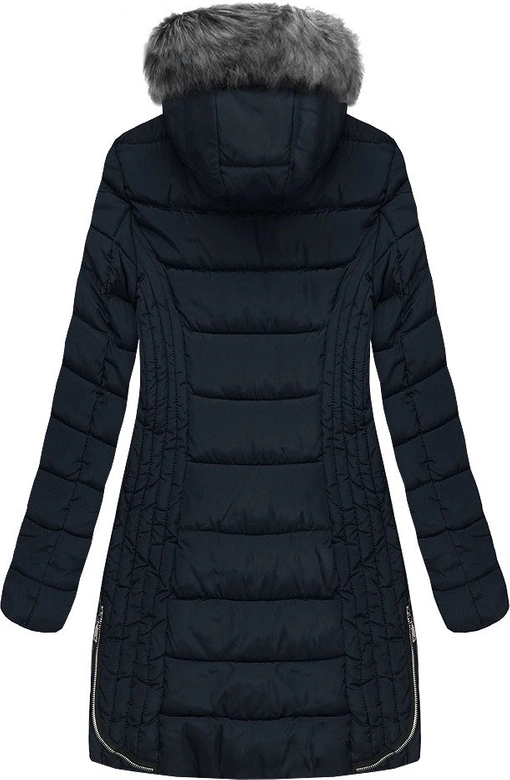 PIKOWANA KURTKA Z KAPTUREM GRANATOWA (B2632-30)