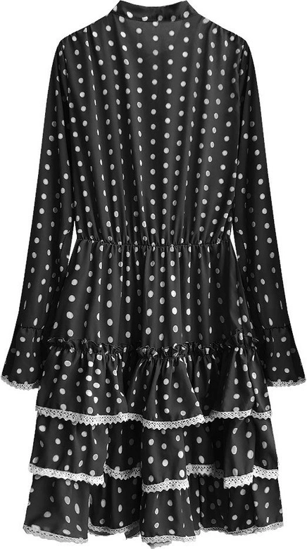 SUKIENKA W GROCHY CZARNA (472ART)