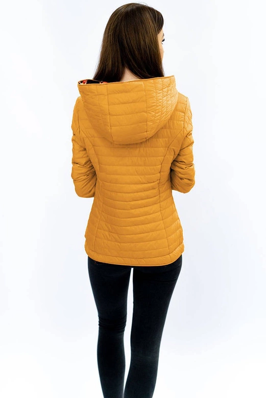 Kurtka z asymetrycznym zamkiem żółta (dl015)