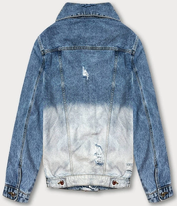 Damska kurtka jeansowa ombre niebieska (LG396)