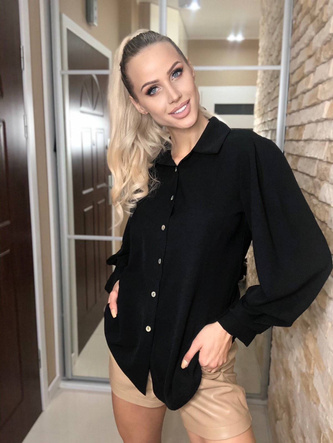 BLUZKA KOSZULOWA CZARNA (21210)