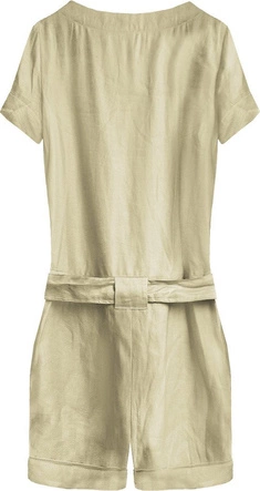 KRÓTKI KOMBINEZON Z LNU I BAWEŁNY BEŻOWY (X1603X)