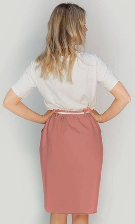 DRESOWA SPÓDNICA Z KIESZENIAMI RÓŻOWA (592ART)