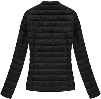 PIKOWANA KURTKA ZE STÓJKĄ CZARNA (W52)