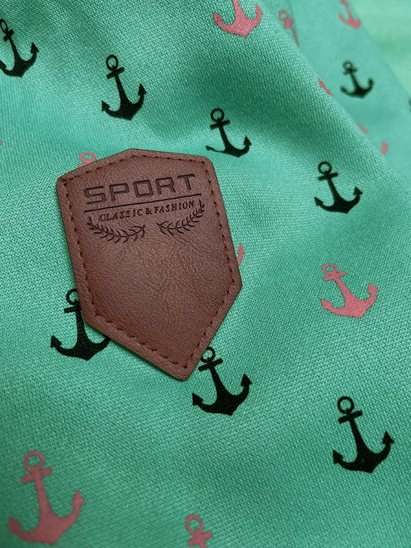 Ciepła rozpinana bluza w kotwice zielona (2307)