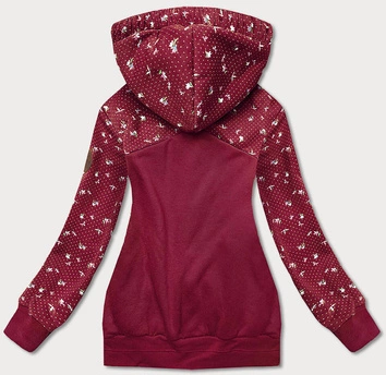 Bluza damska z kwiatuszkami bordowa (AMG828)